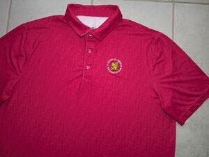 US Open Men's XL Golf Polo Shirt Pink 122nd The Country Club Squirrel Print